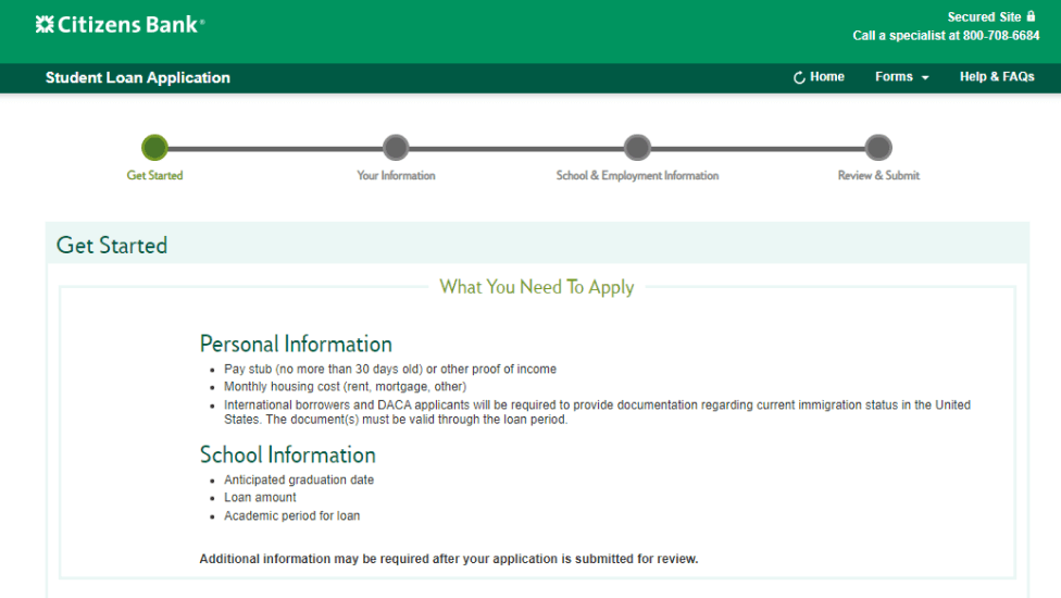 Citizens bank student loans sign in